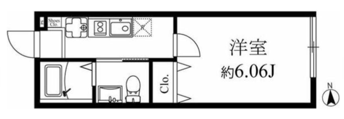 モダンラフォンテ高島平B(1K/2階)の間取り写真