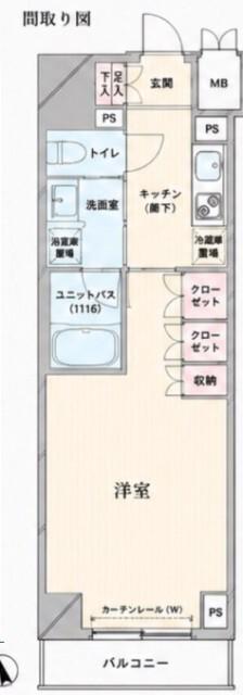 ルーブル南砂町(1K/11階)の間取り写真