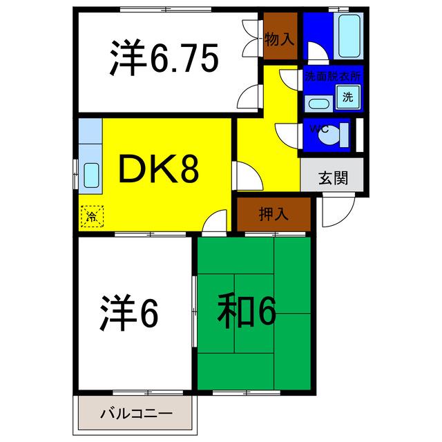 コーポオカリナ(3DK/2階)の間取り写真