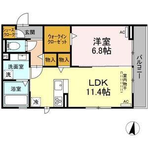 シリウス(1LDK/2階)の間取り写真