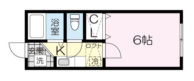 メゾンルノール(1K/1階)の間取り写真