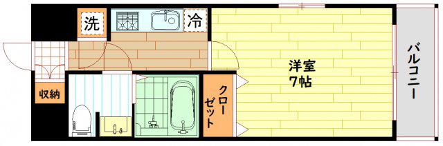 レジュールアッシュ大阪城NORD(1K/4階)の間取り写真