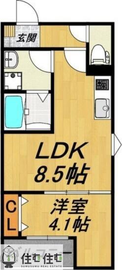 LE COCON 豊田市II(1LDK/1階)の間取り写真
