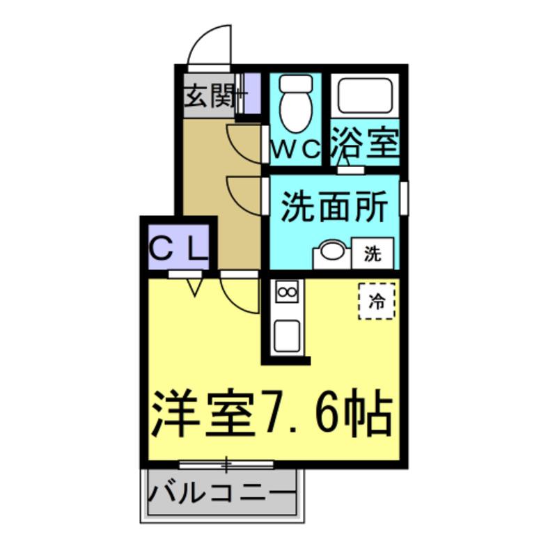 ベルセ常滑(ワンルーム/1階)の間取り写真
