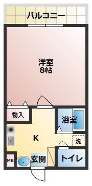 プレジール(1K/1階)の間取り写真