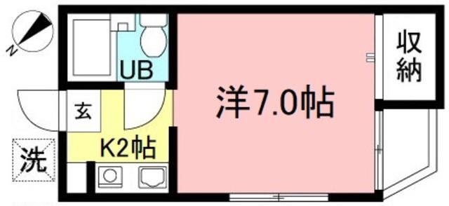 はっぴーはいむ緑ヶ丘(1K/1階)の間取り写真