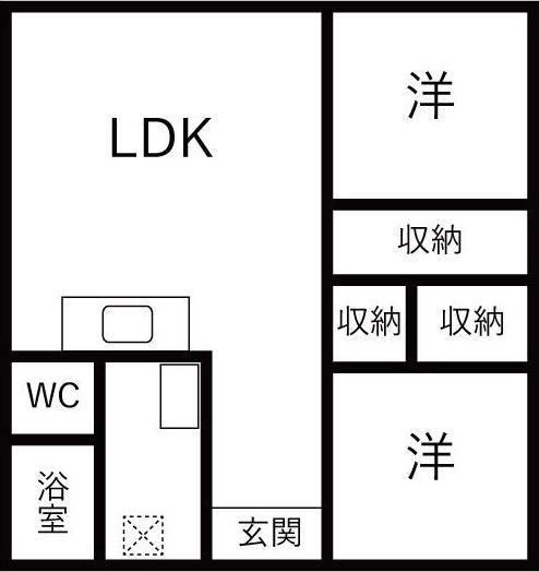 リアライズ木曽川(2LDK/4階)の間取り写真