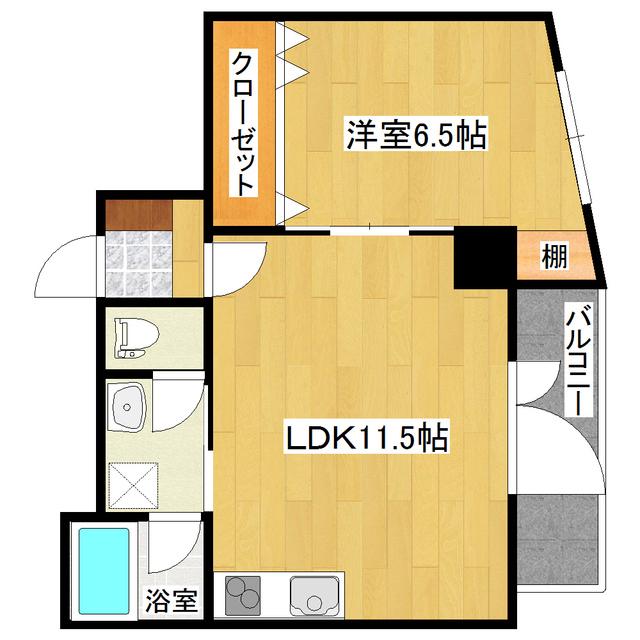 A-1BLD(1LDK/3階)の間取り写真