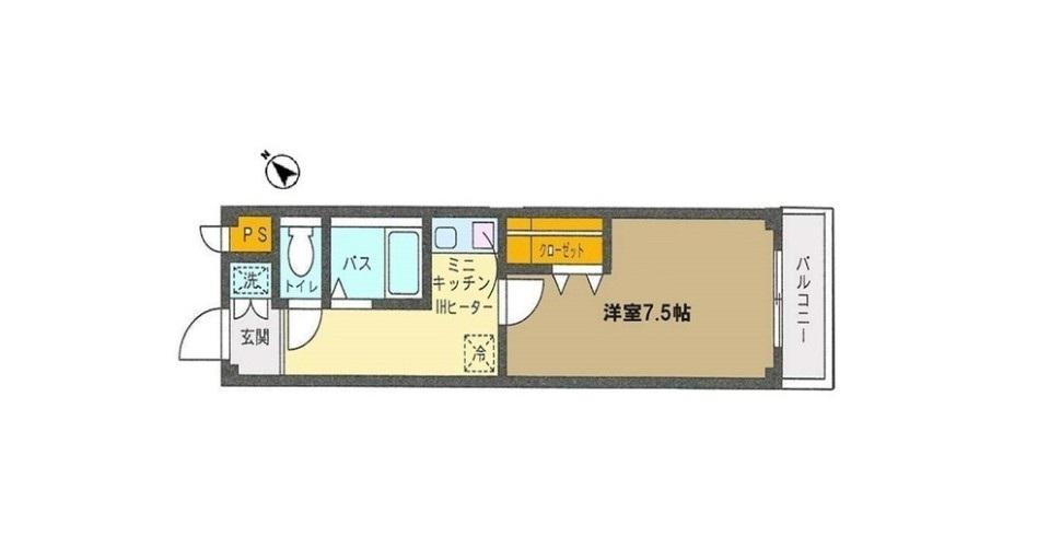 ワークインさいたま大門(1K/3階)の間取り写真