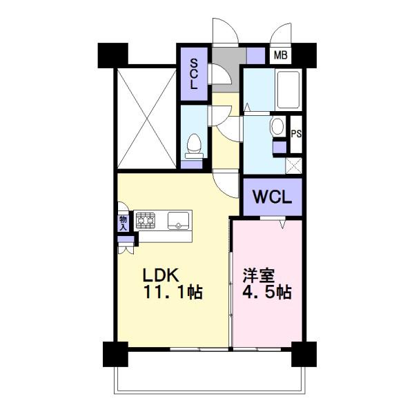 ラ・ガール日蒔野(1LDK/11階)の間取り写真