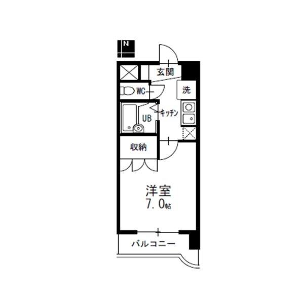 エクセルシオール金山(1K/9階)の間取り写真