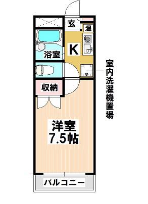 サンライズF&M(1K/5階)の間取り写真