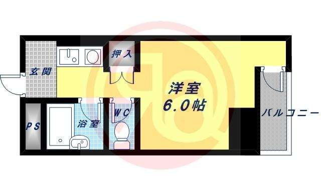 ノアーズアーク桃谷21(ワンルーム/5階)の間取り写真