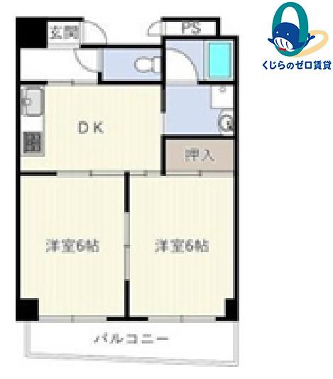 橘屋ビルAMDE(2LDK/5階)の間取り写真