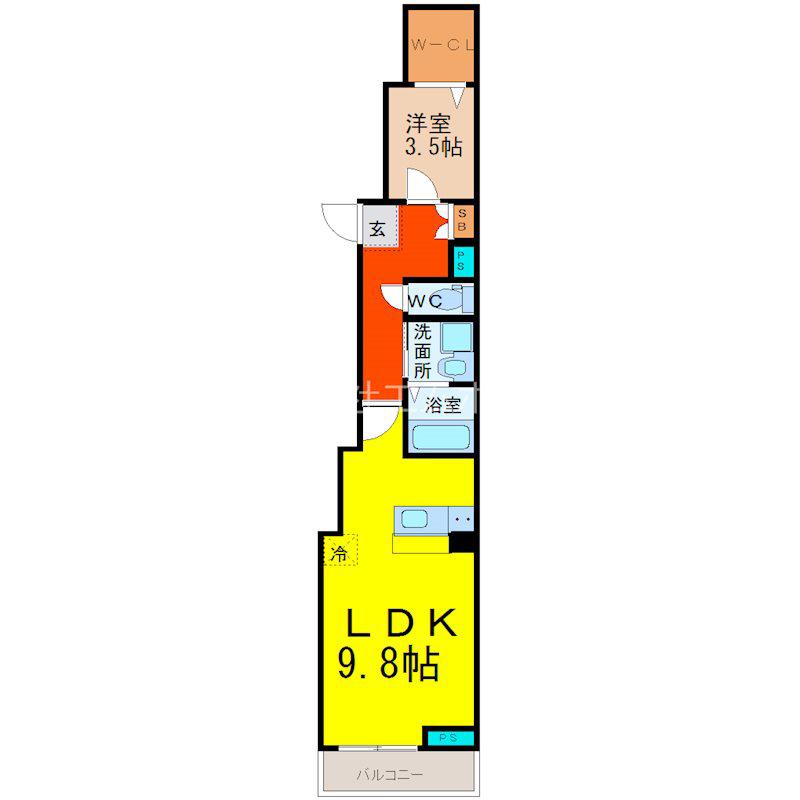 N-STAGE東別院(1LDK/2階)の間取り写真
