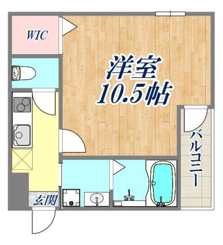 フジパレス西宮甲東園1番館(1K/2階)の間取り写真