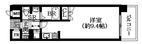 CITY SPIRE難波ウエスト(ワンルーム/8階)の間取り写真