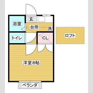 バルビゾン弐番館(1K/2階)の間取り写真