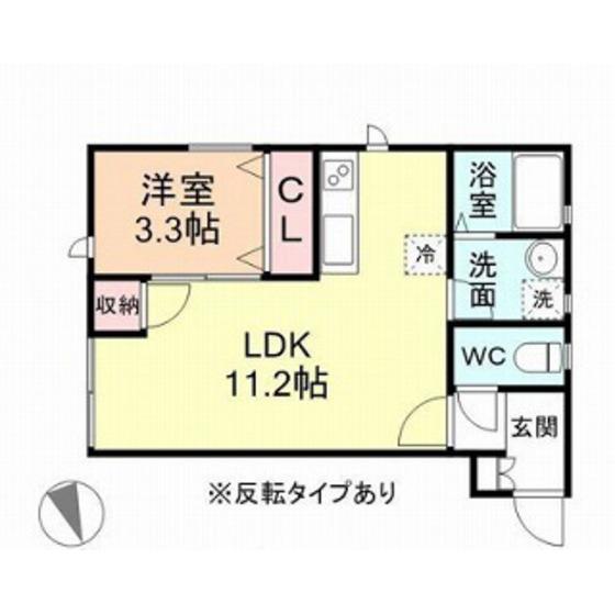 ラ・カーザ・デル・クオーレ(1LDK/2階)の間取り写真