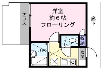 ピュアA上石神井(1K/1階)の間取り写真