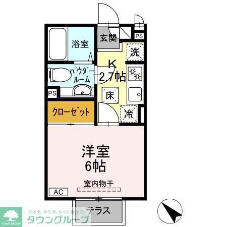 ラマージュ鎌倉(1K/1階)の間取り写真