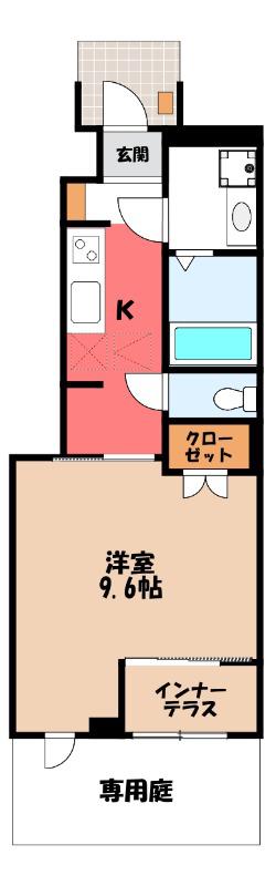 足利市朝倉町アパート(1K/1階)の間取り写真