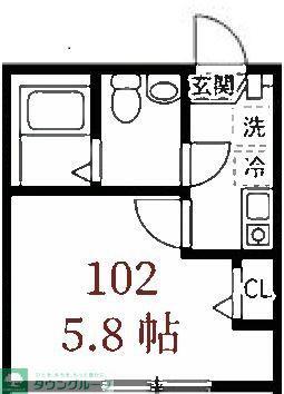オデッセイIII(1K/1階)の間取り写真