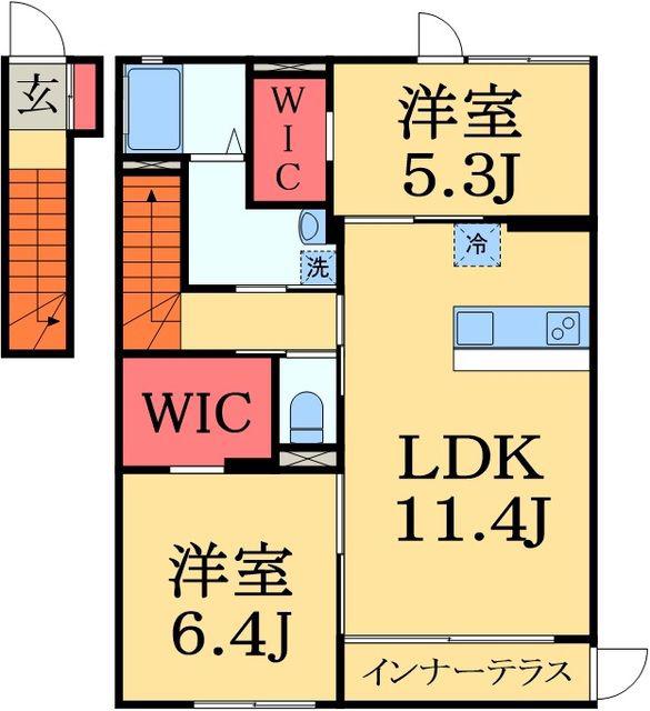 オーシャン I(2LDK/2階)の間取り写真