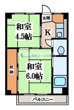 ビレッジハウス青山I(2K/1階)の間取り写真