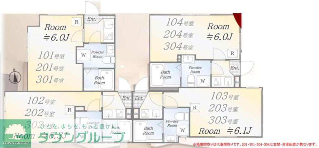 ルミアコート六町(1K/1階)の間取り写真