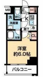 ルミード横濱吉野町(1K/8階)の間取り写真