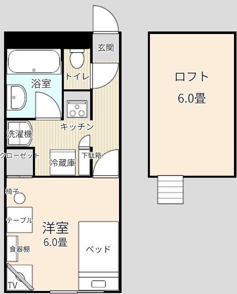 サンハイム(1K/2階)の間取り写真