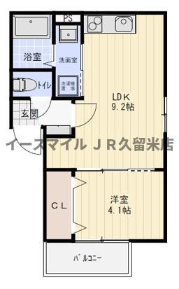 FAVOLOSO花畑(1LDK/3階)の間取り写真