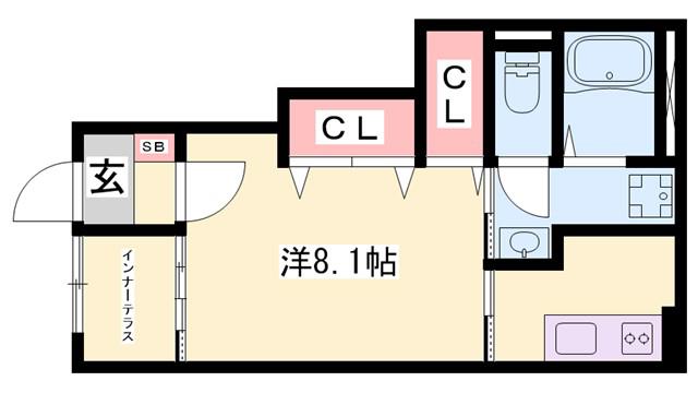 E.NA GRAPH`S(1K/1階)の間取り写真