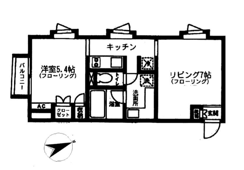 ONE STEP(1LDK/1階)の間取り写真