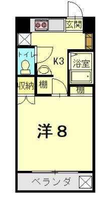 ドエル中央(1K/1階)の間取り写真