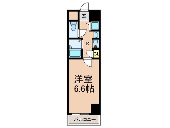 ロイヤルヒル神戸三宮II(1K/4階)の間取り写真