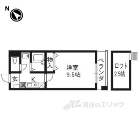 RACOOND1(1K/4階)の間取り写真