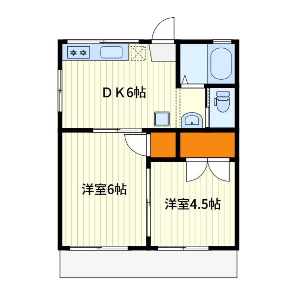 フラットネリマ2(2DK/1階)の間取り写真