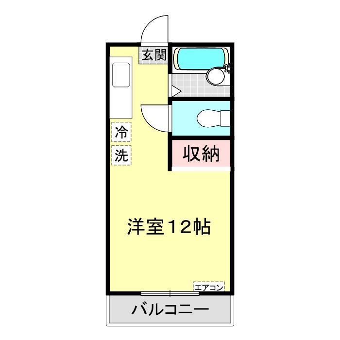 オレンジコーポ山本(ワンルーム/3階)の間取り写真