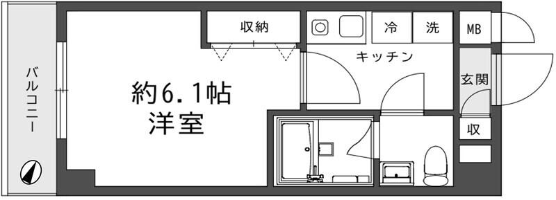 エルスタンザ浦和常盤(1K/5階)の間取り写真