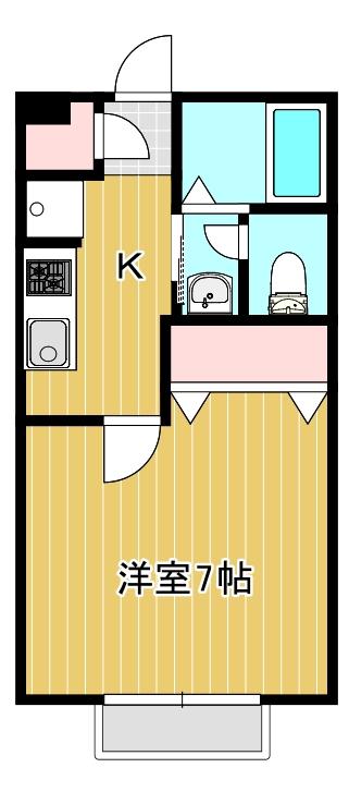 セジュール船岡(1K/1階)の間取り写真