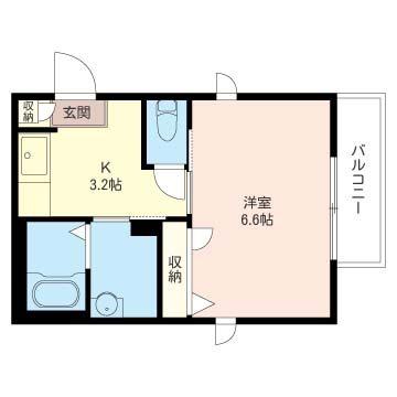 ヴァンベール(1K/1階)の間取り写真