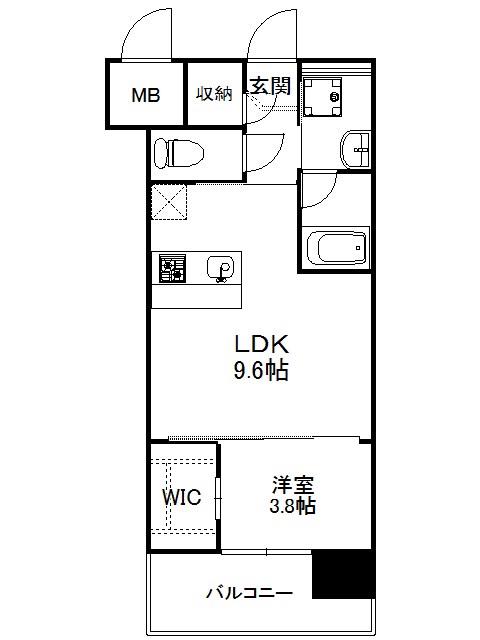 ALFACIO DE CLAVE(1LDK/9階)の間取り写真
