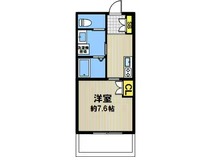 ベルデカーサ葺合(1K/5階)の間取り写真