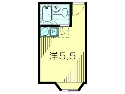 パークハイム(ワンルーム/2階)の間取り写真