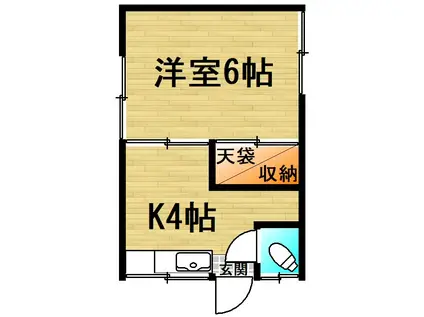 あやめ荘(1K/1階)の間取り写真