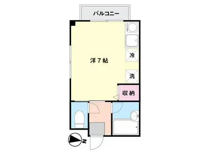 矢藤マンション(ワンルーム/2階)の間取り写真