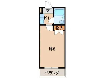 ロイヤルコーポ有本B棟(1K/3階)の間取り写真