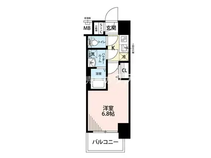 レジュールアッシュTAISHO LEGANT(1K/3階)の間取り写真